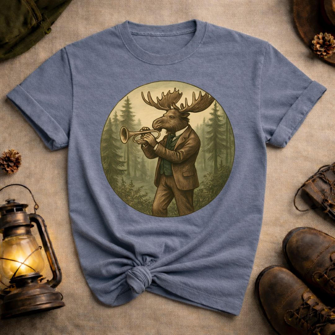 Moose with Trumpet T-Shirt