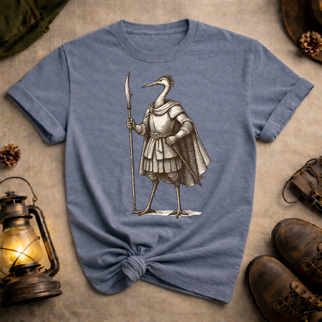 Crane with Naginata T-Shirt