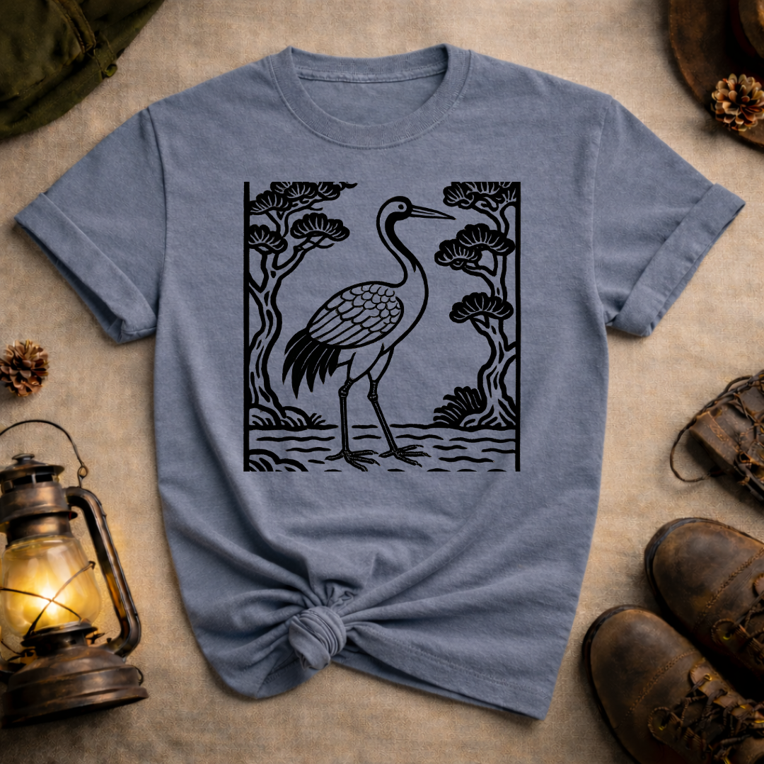 Korean Folk Art Crane 1 T-Shirt