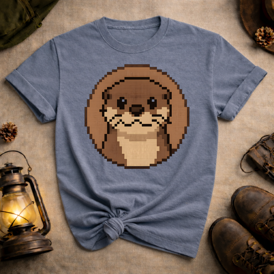 Pixel Art Otter Face T-Shirt