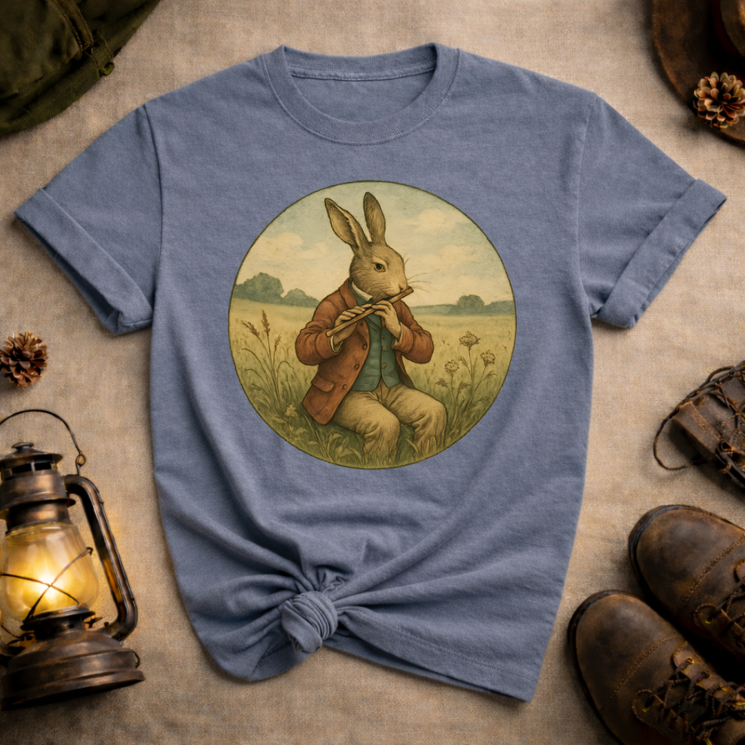 Rabbit Playing Flute T-Shirt