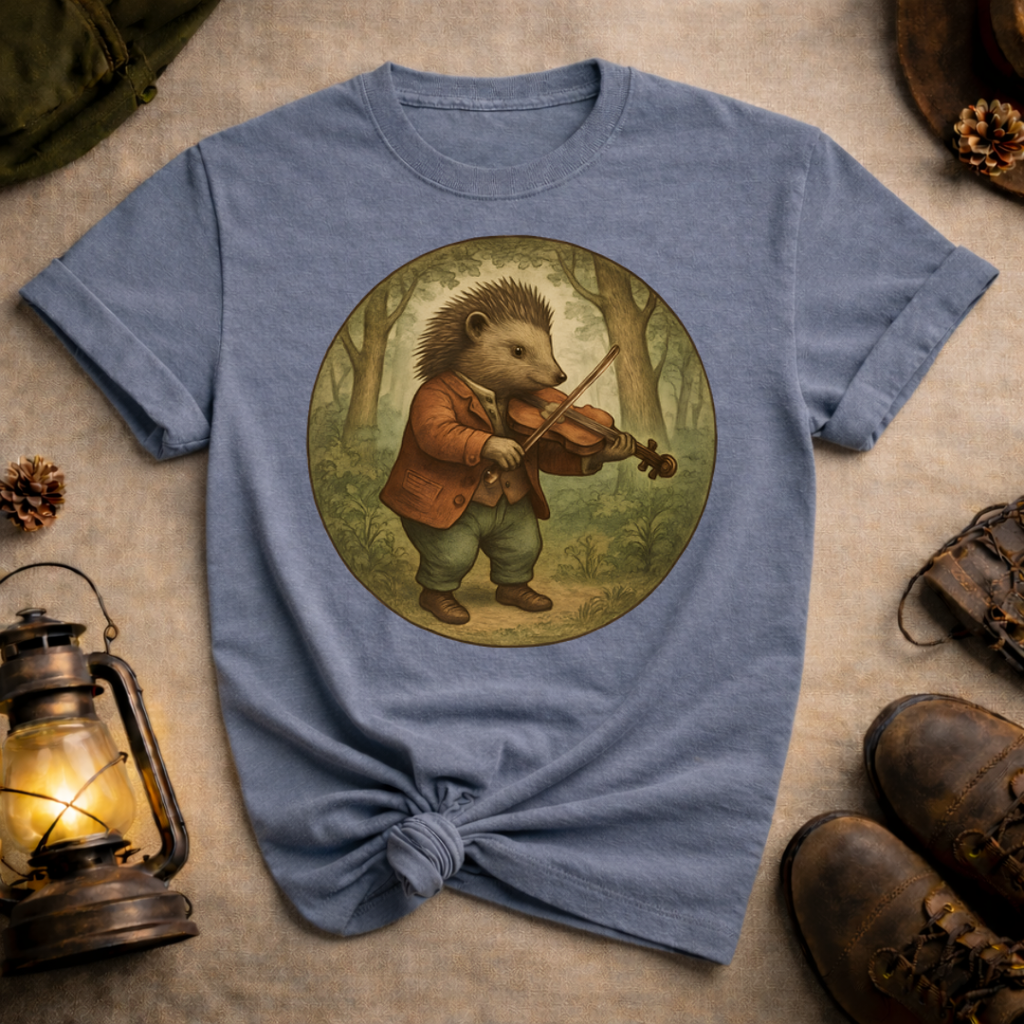 Hedgehog Playing Fiddle T-Shirt