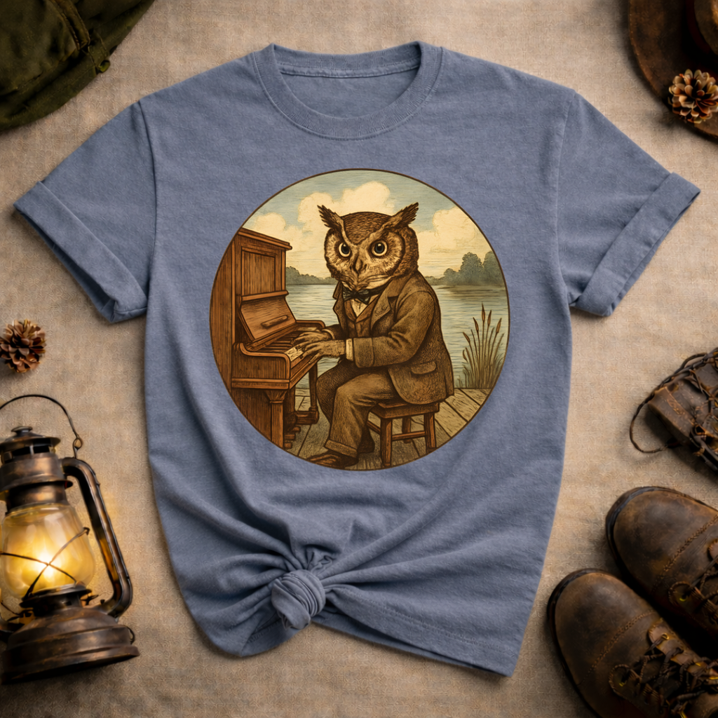 Owl Playing Piano T-Shirt