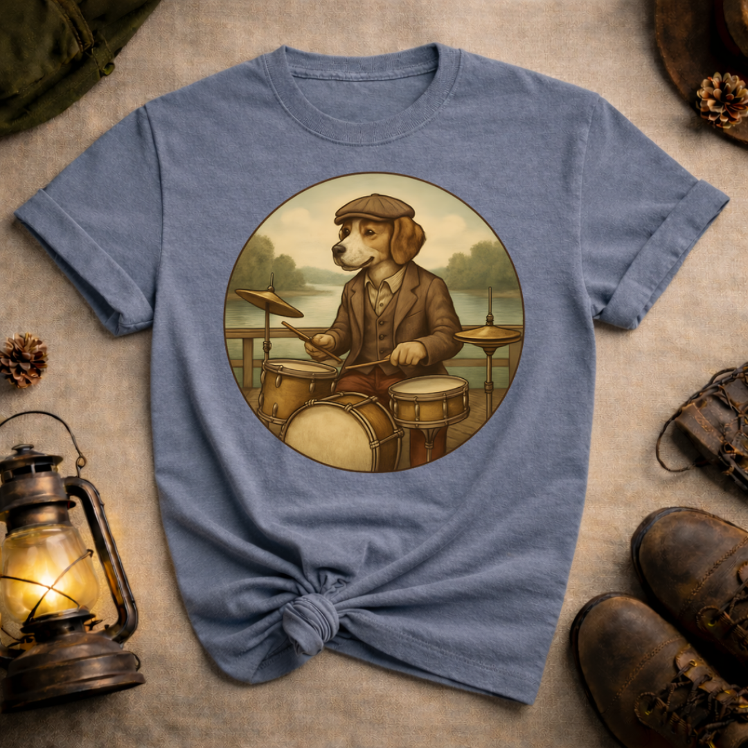Dog Playing Drums T-Shirt