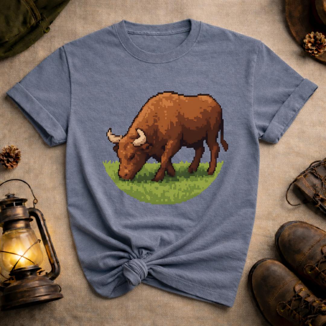 Pixel Art Bull T-Shirt