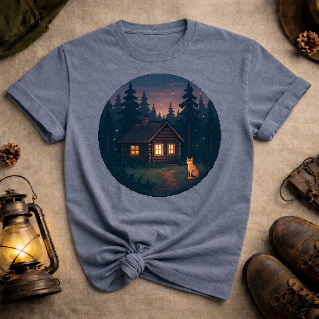 Pixel Art Cabin T-Shirt