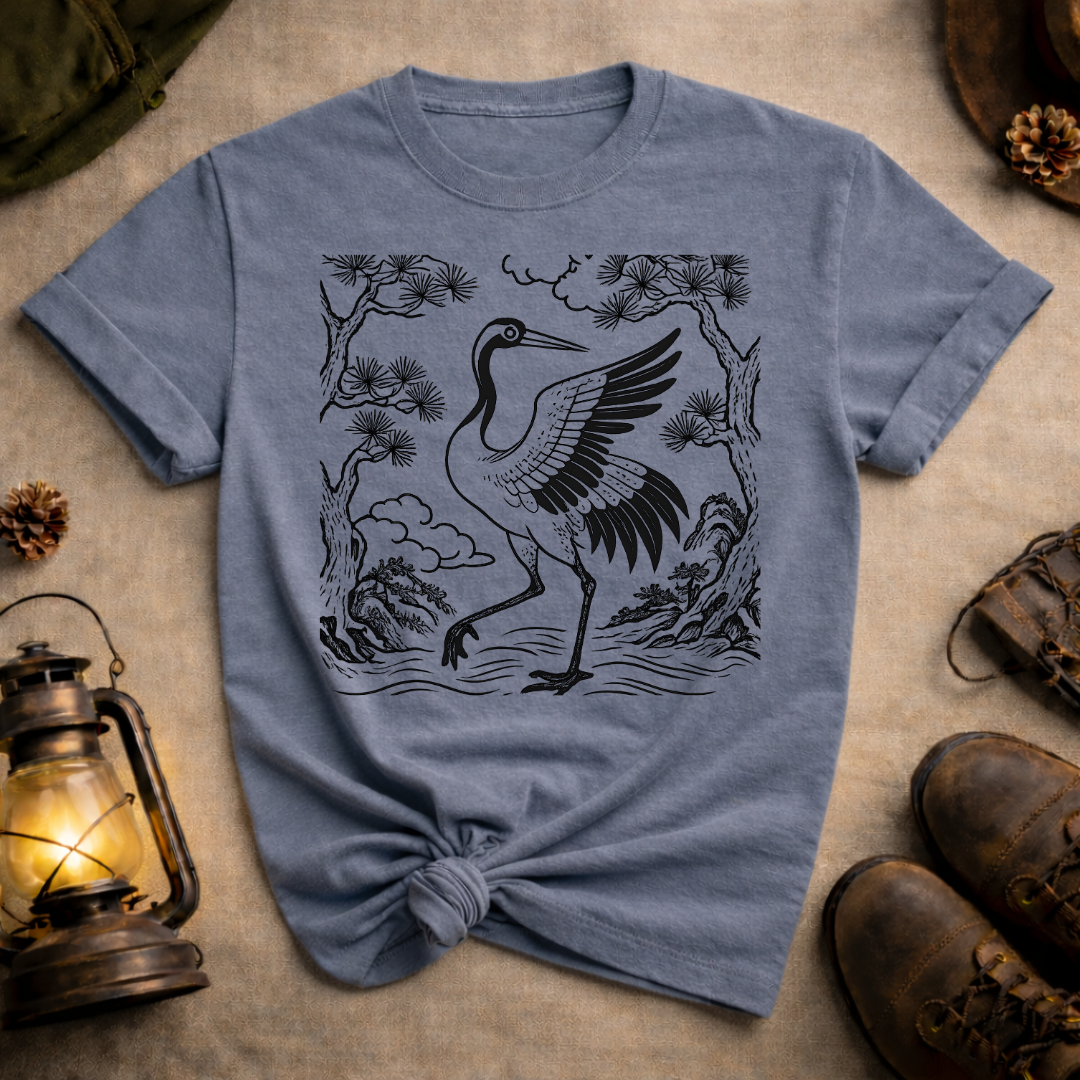 Korean Folk Art Crane 2 T-Shirt