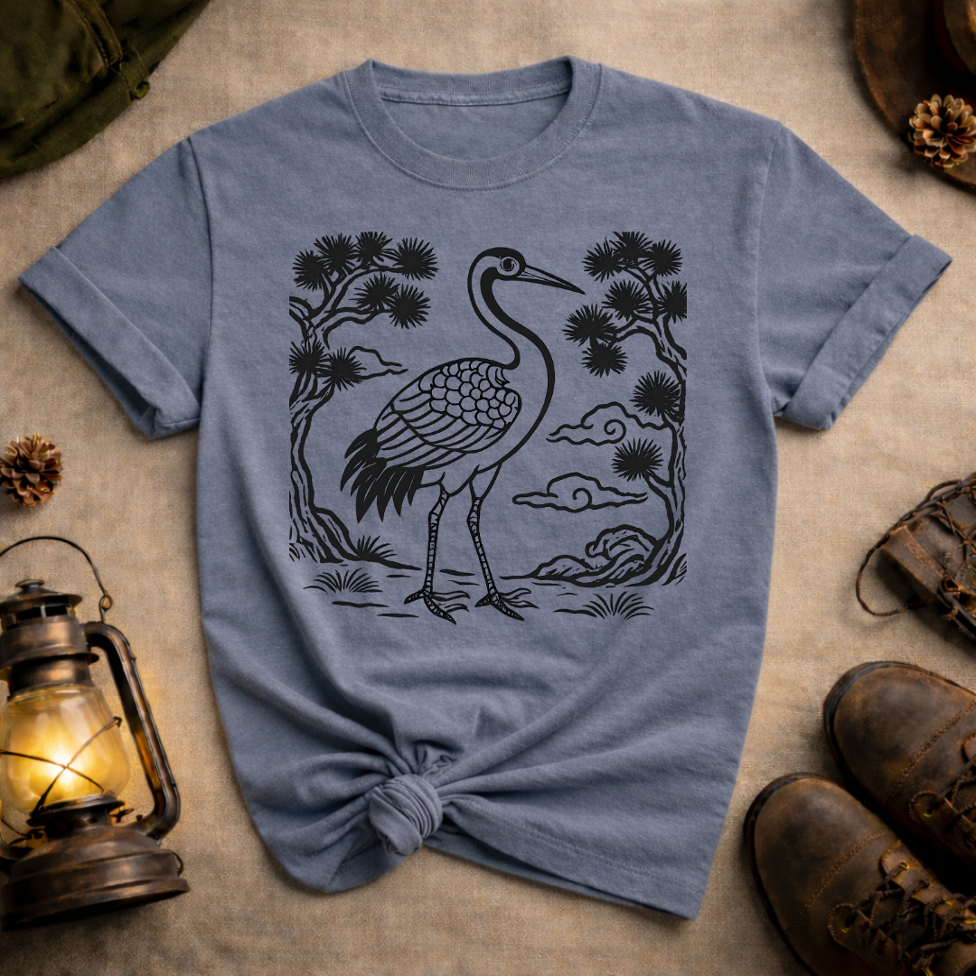 Korean Folk Art Crane 3 T-Shirt