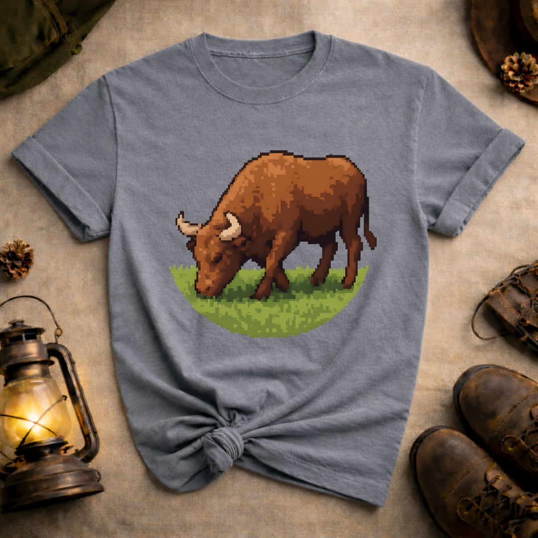Pixel Art Bull T-Shirt