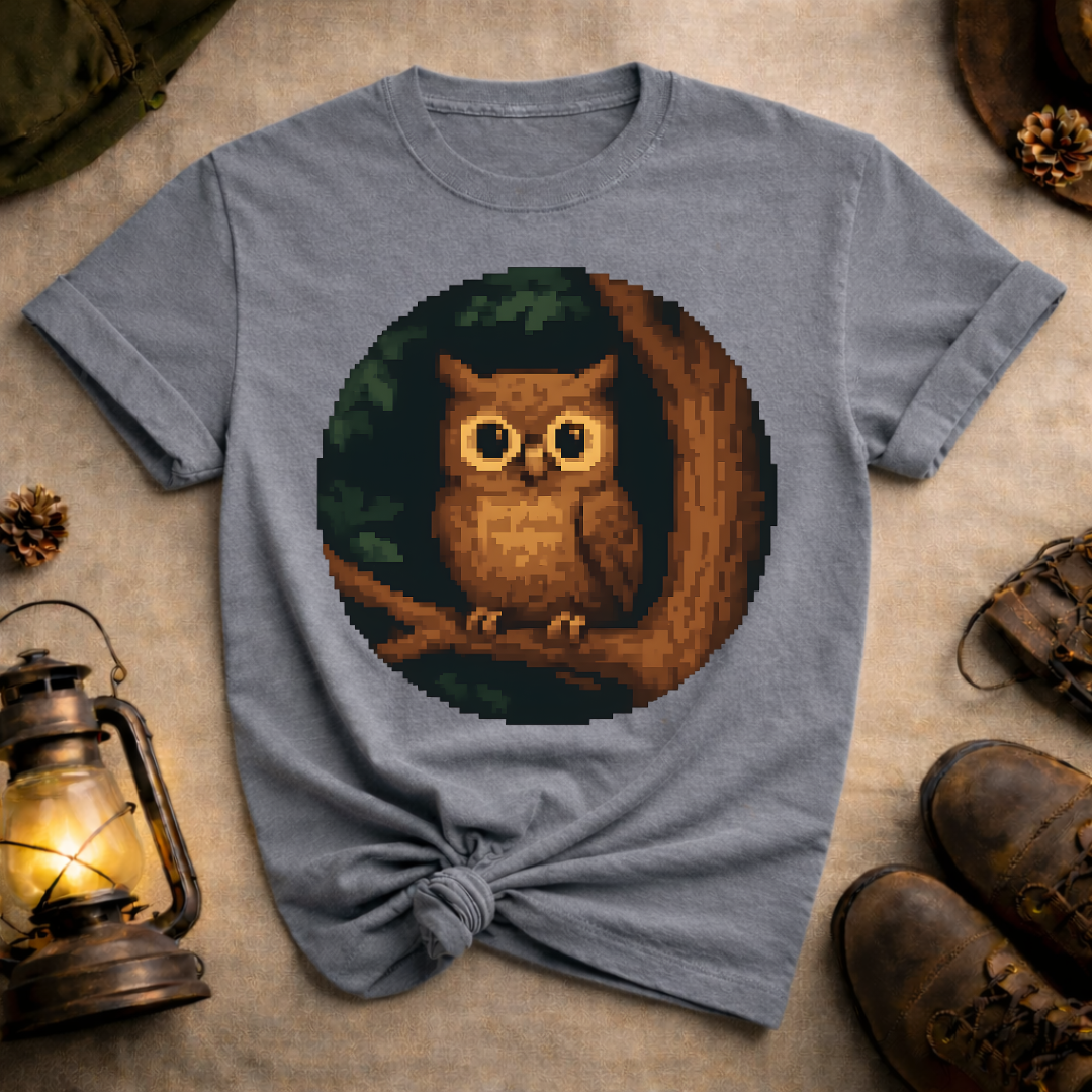 Pixel Art Owl T-Shirt
