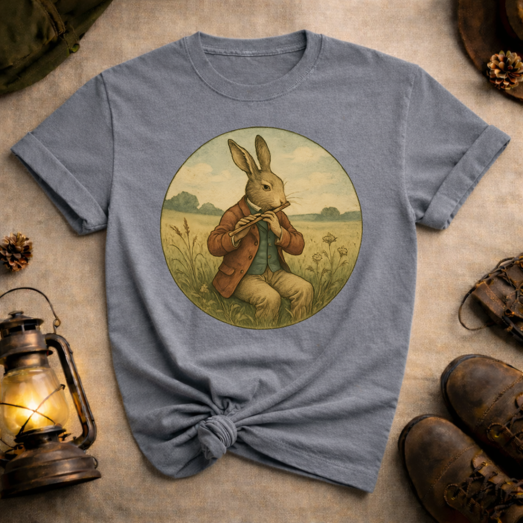 Rabbit Playing Flute T-Shirt
