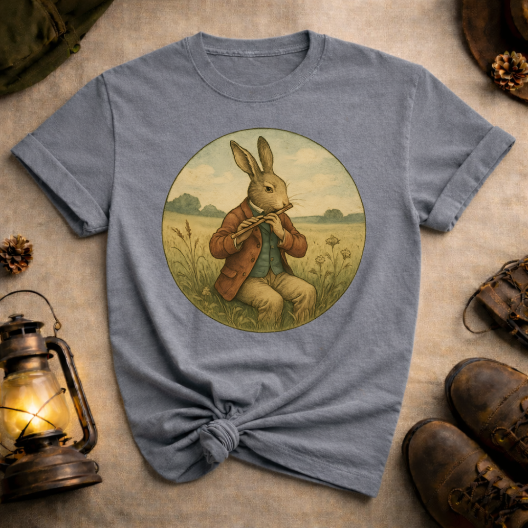 Rabbit Playing Flute T-Shirt