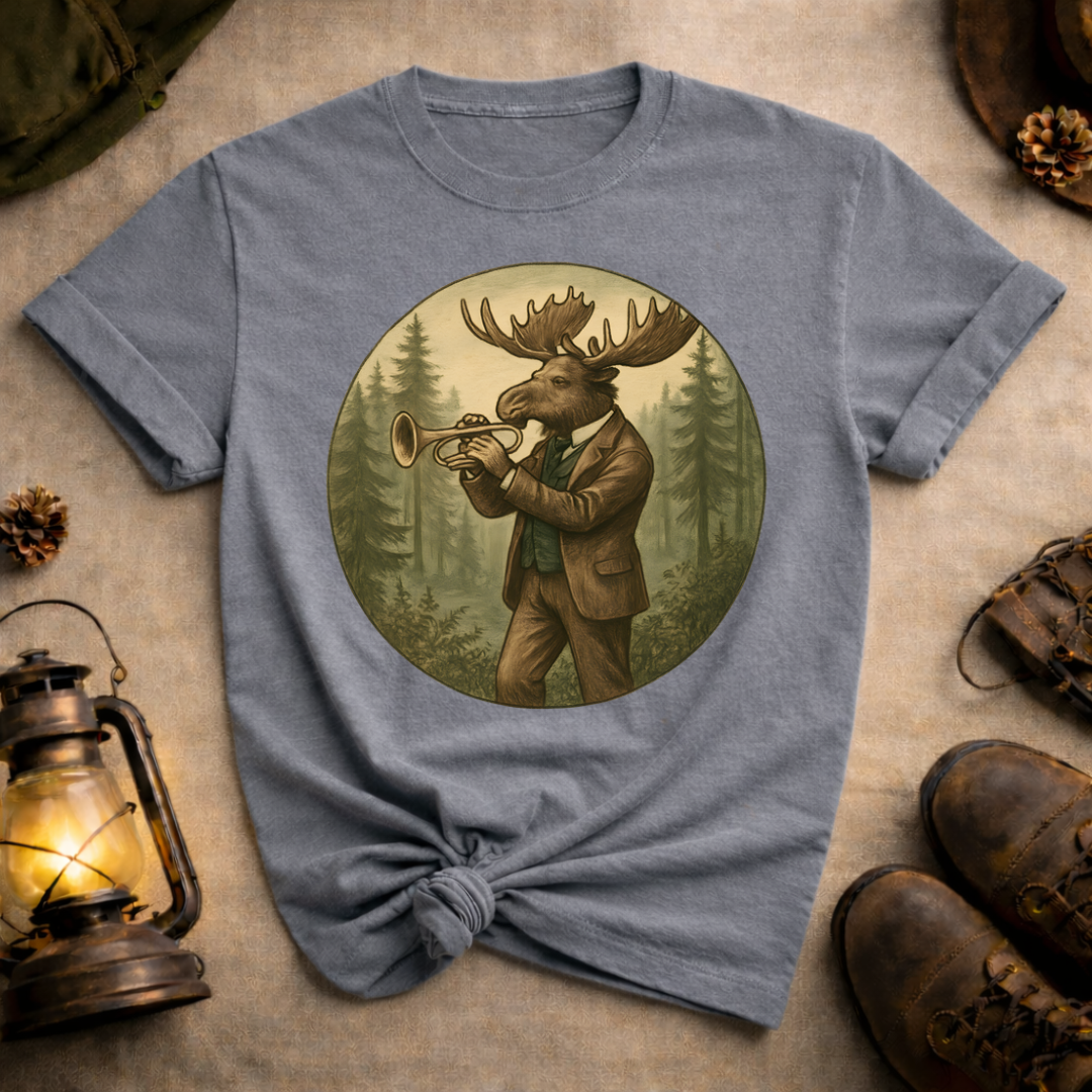 Moose with Trumpet T-Shirt
