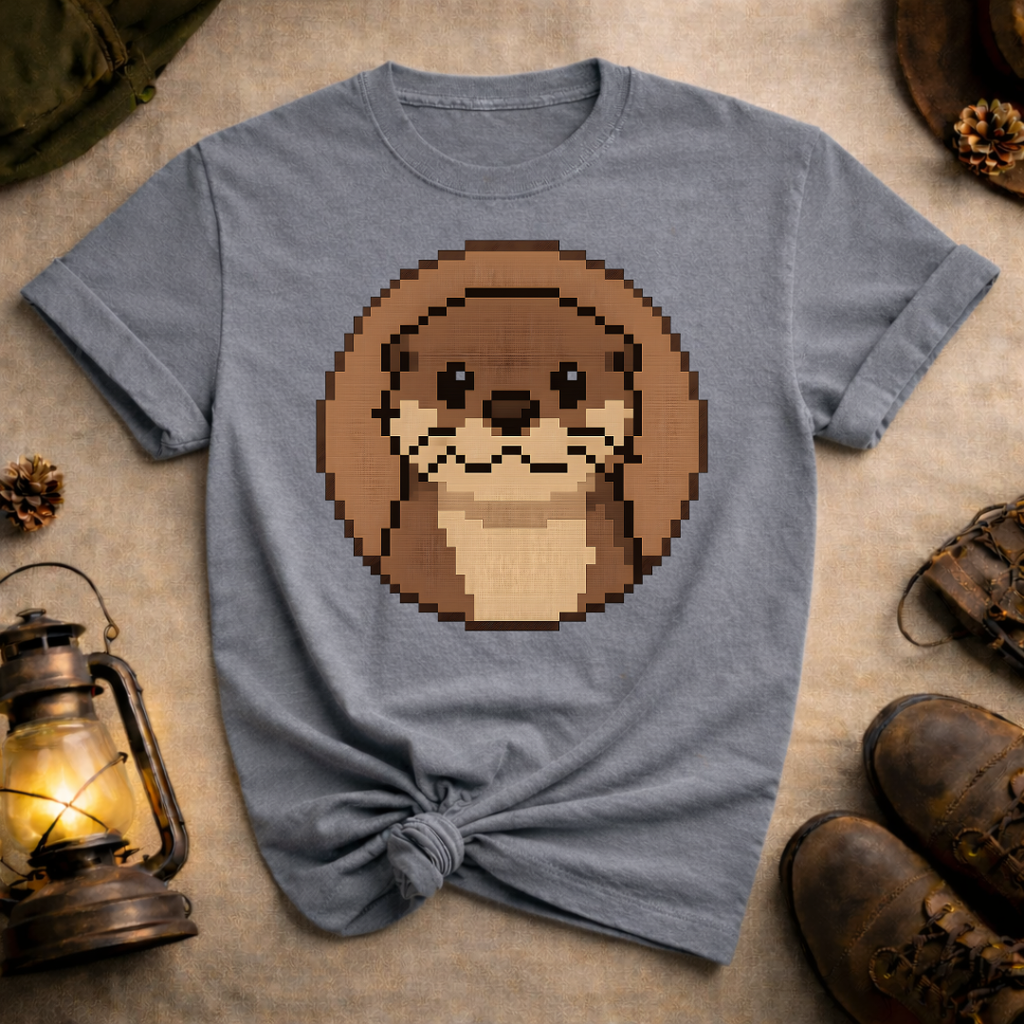 Pixel Art Otter Face T-Shirt
