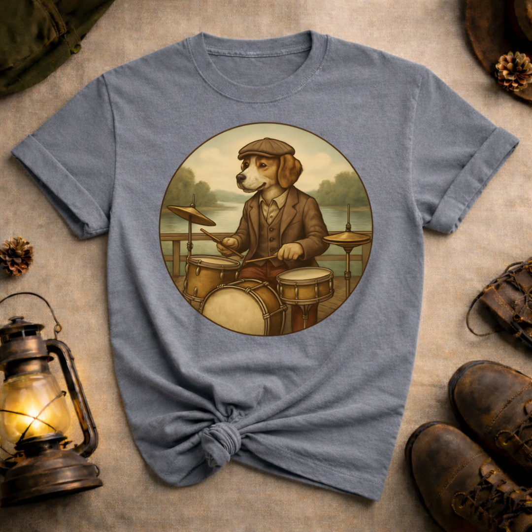 Dog Playing Drums T-Shirt