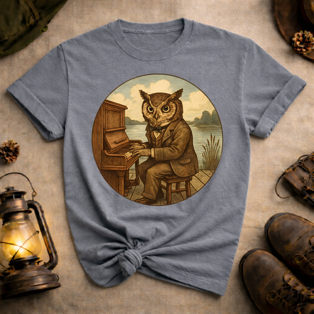 Owl Playing Piano T-Shirt