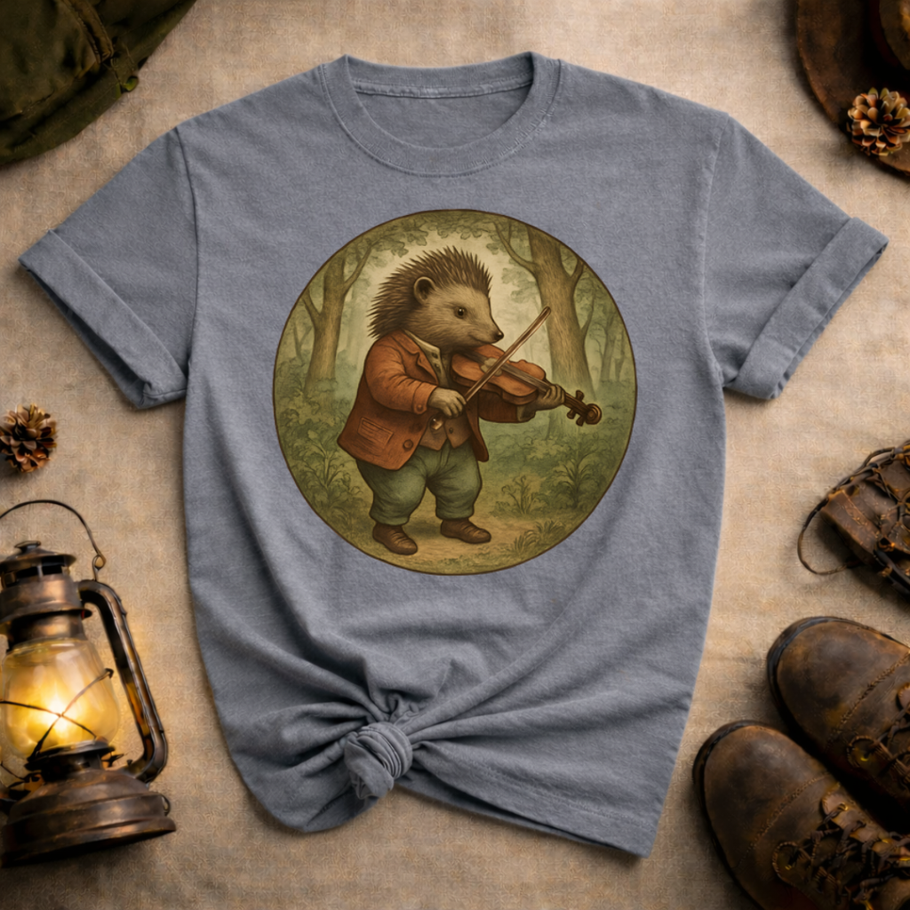 Hedgehog Playing Fiddle T-Shirt