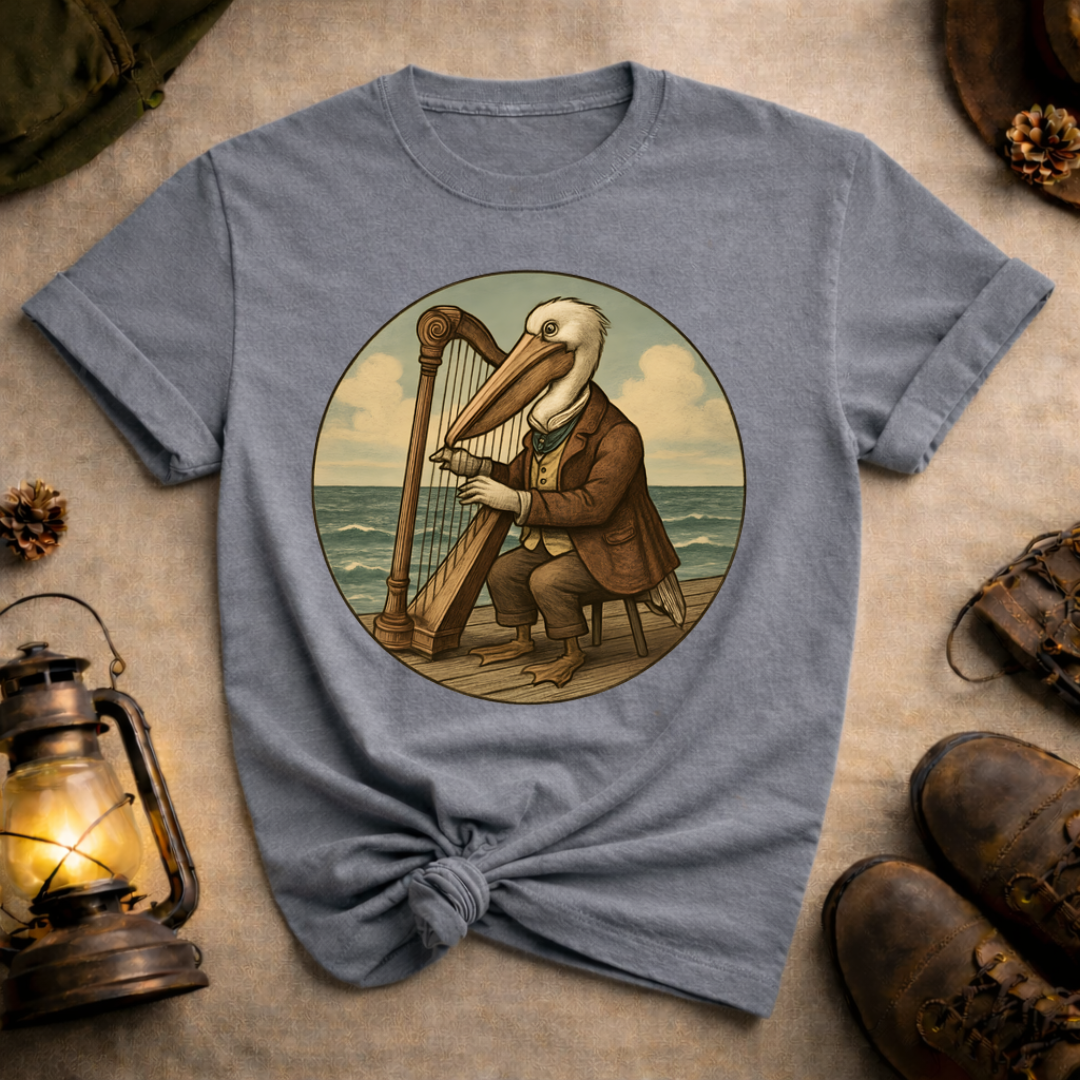 Pelican Playing Harp T-Shirt