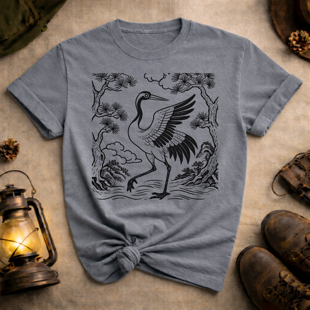 Korean Folk Art Crane 2 T-Shirt