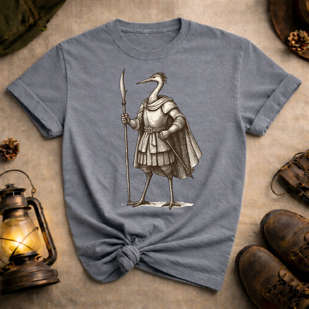 Crane with Naginata T-Shirt