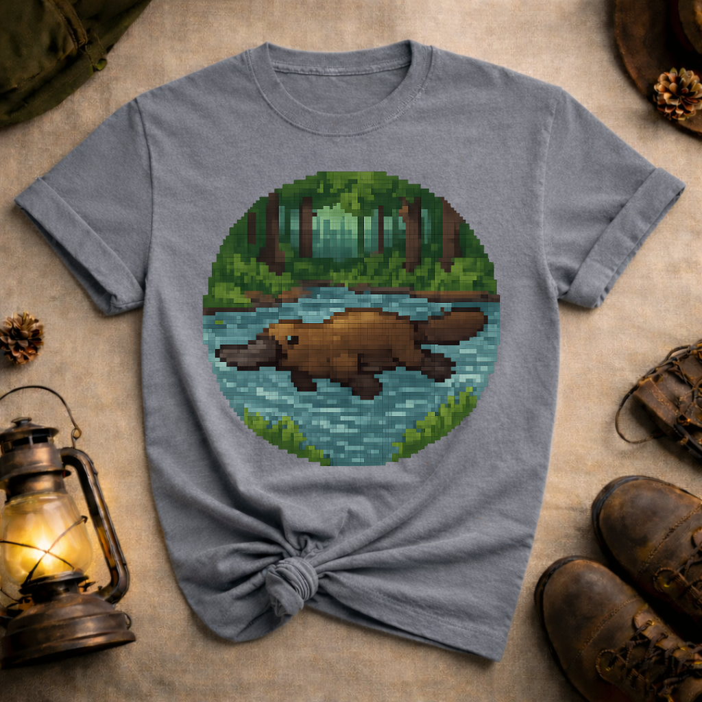 Pixel Art Swimming Platypus T-Shirt