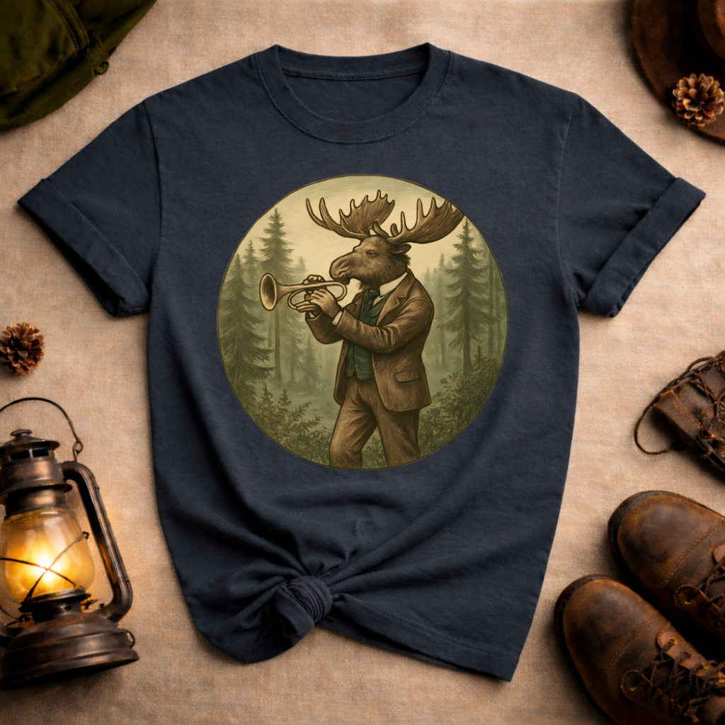 Moose with Trumpet T-Shirt