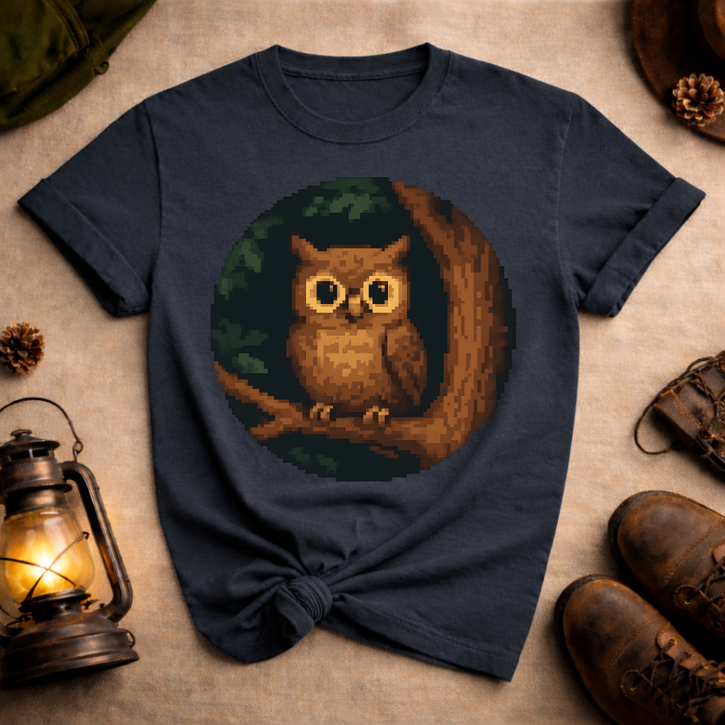 Pixel Art Owl T-Shirt