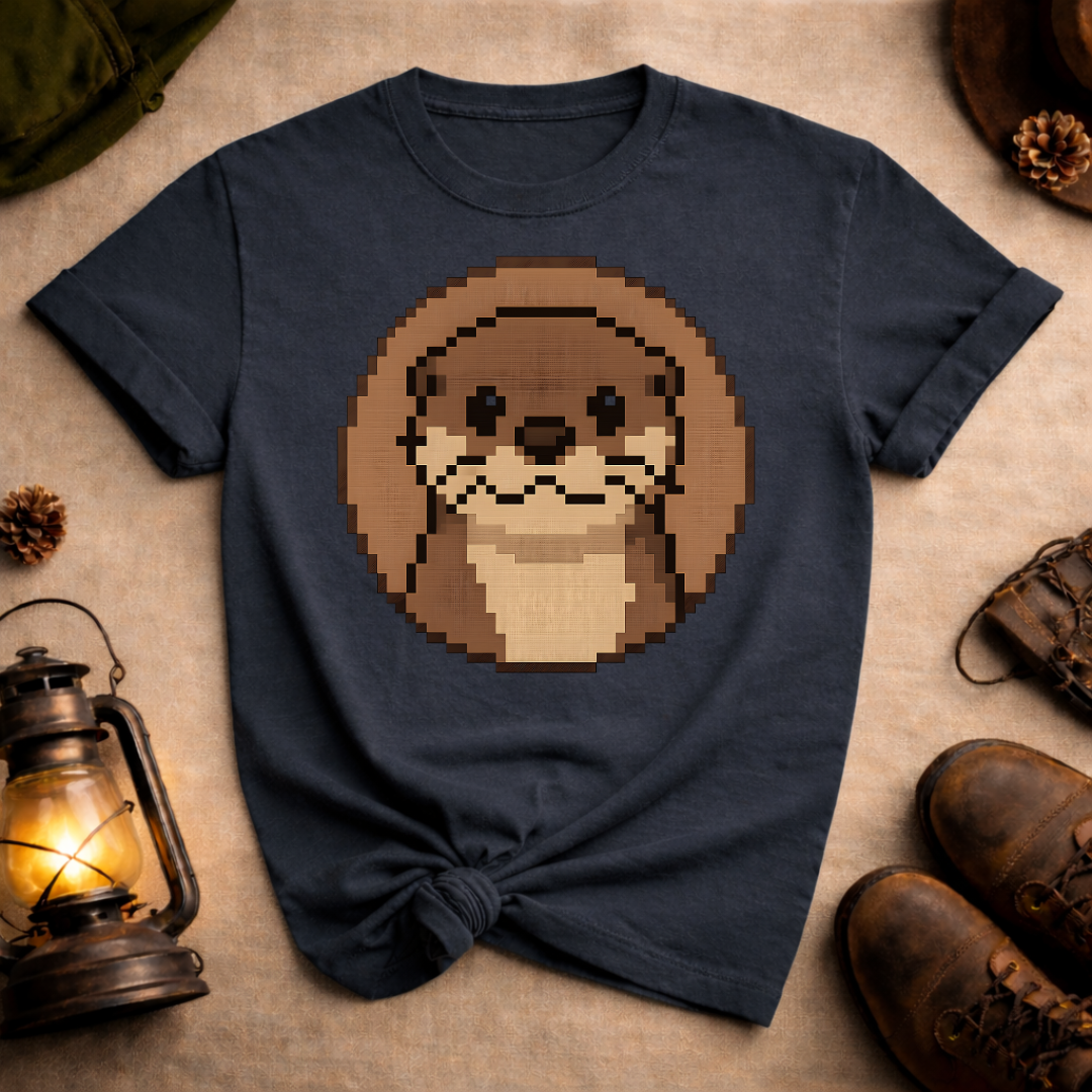 Pixel Art Otter Face T-Shirt
