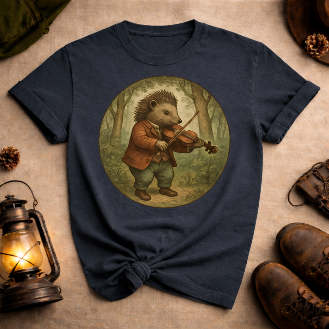 Hedgehog Playing Fiddle T-Shirt