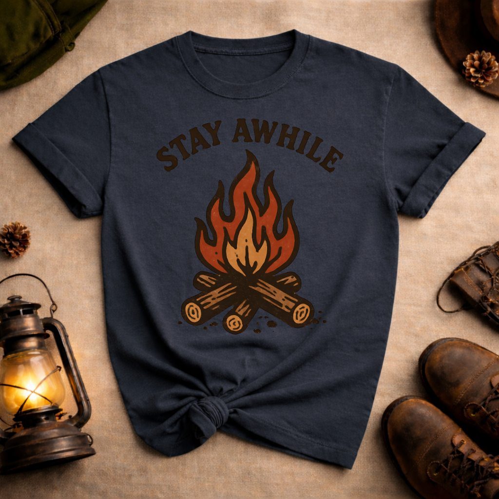 Stay Awhile Campfire T-Shirt