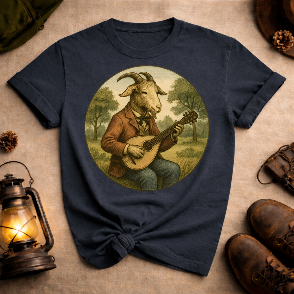 Goat Playing Mandolin T-Shirt