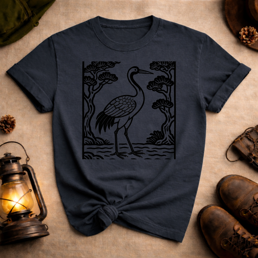 Korean Folk Art Crane 1 T-Shirt
