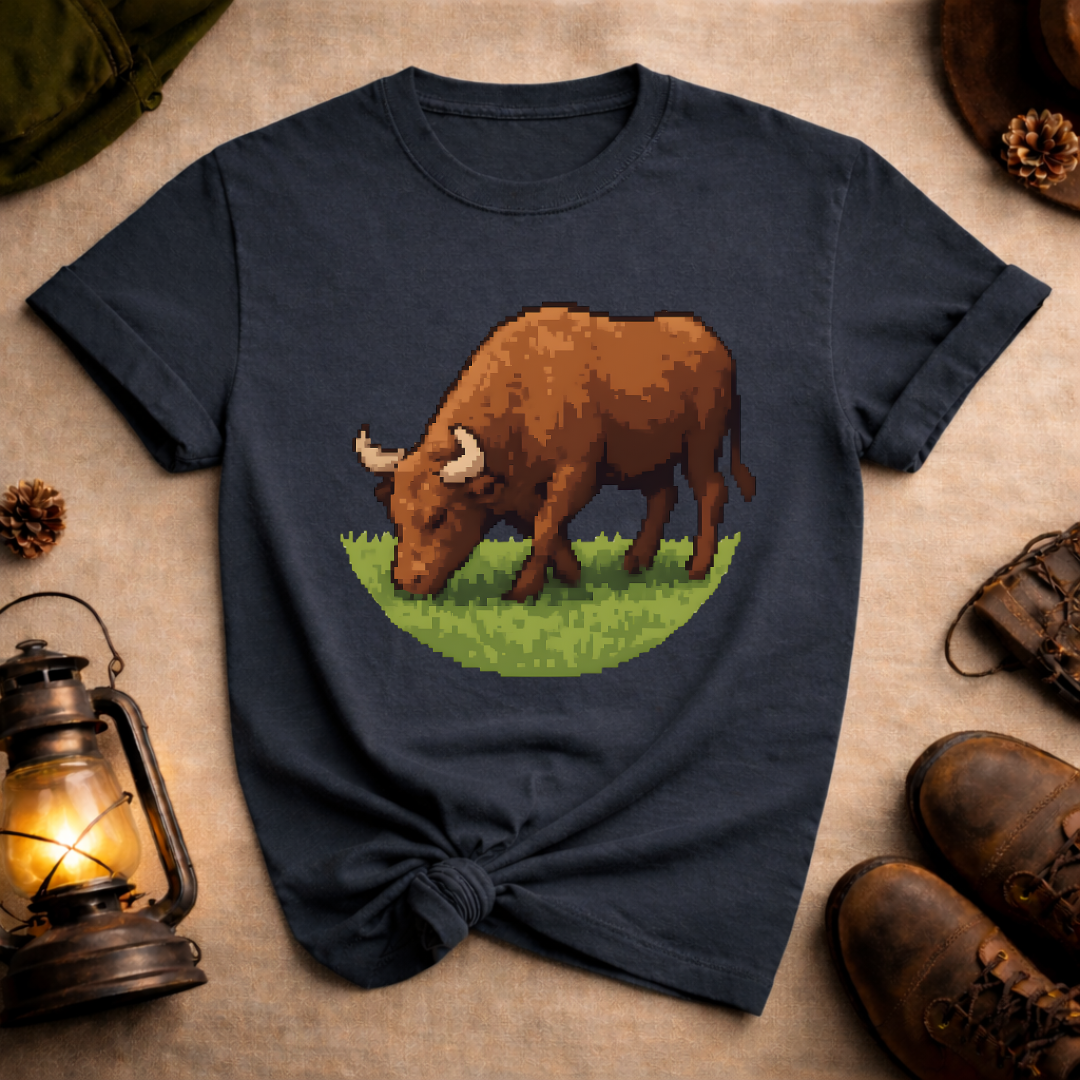 Pixel Art Bull T-Shirt