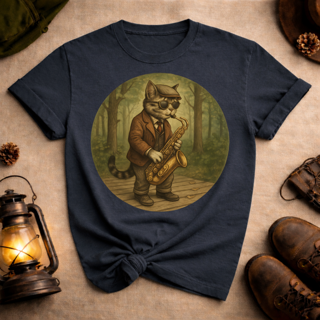 Cat Playing the Saxophone T-Shirt
