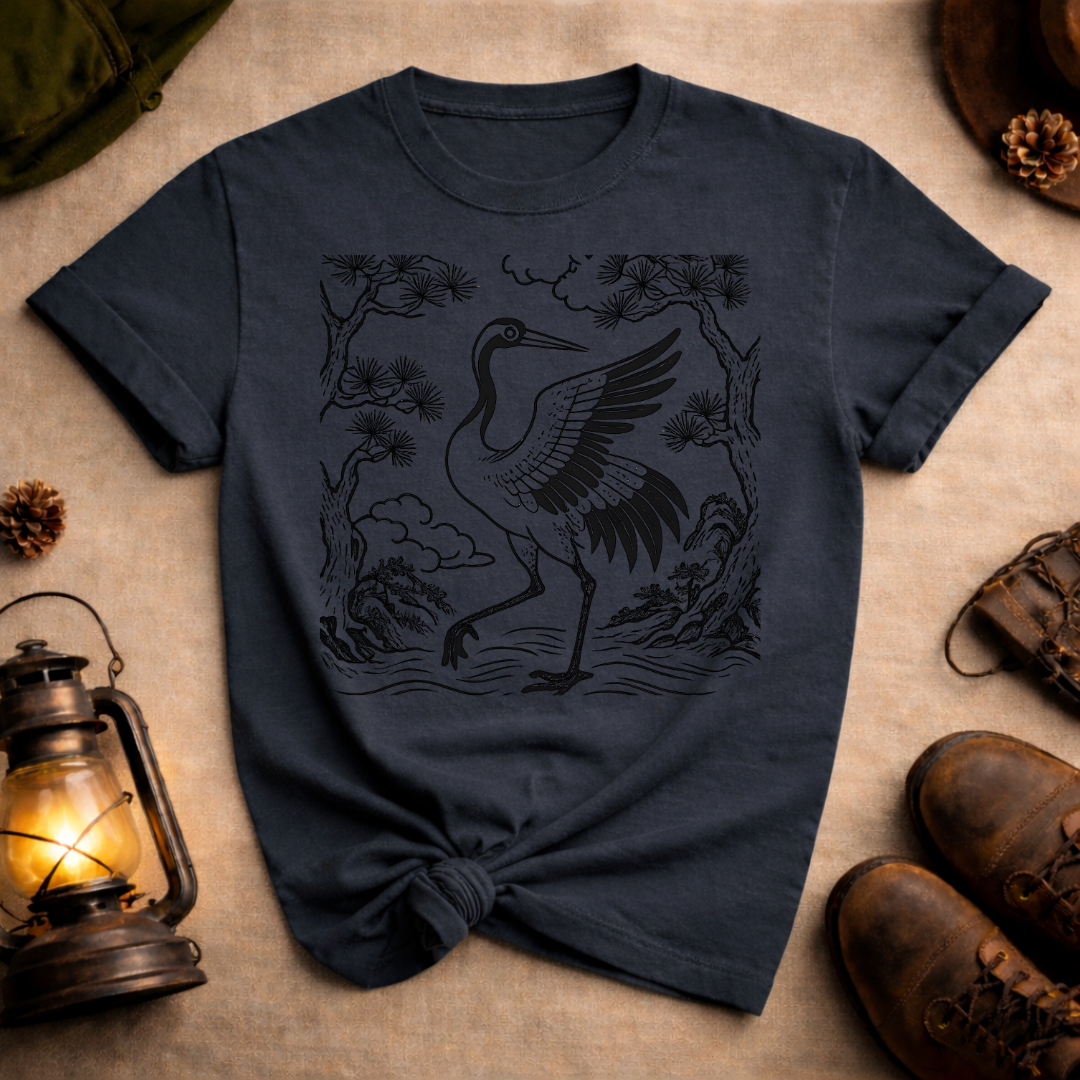 Korean Folk Art Crane 2 T-Shirt