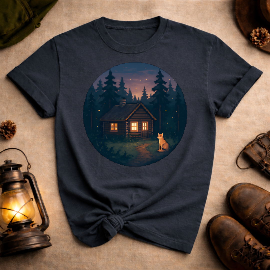 Pixel Art Cabin T-Shirt