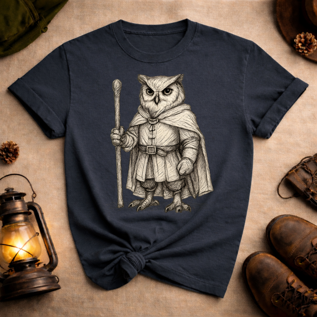 Owl with Staff T-Shirt
