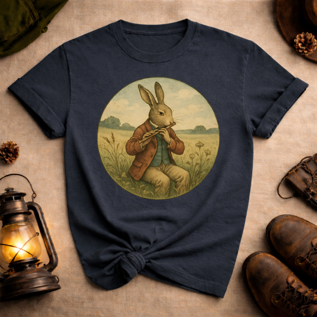 Rabbit Playing Flute T-Shirt
