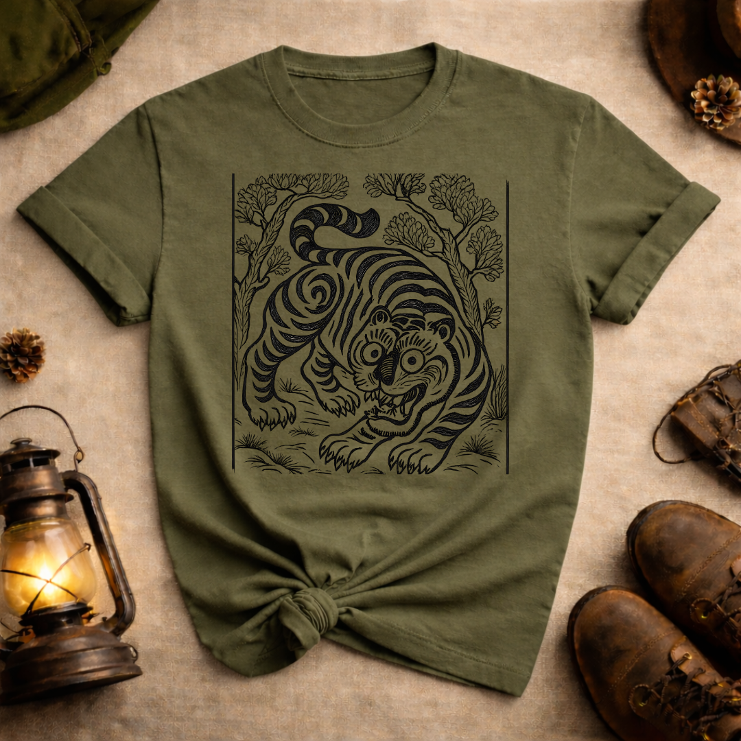 Korean Folk Art Tiger T-Shirt