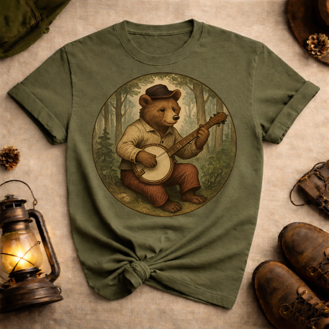 Bear Playing Banjo T-Shirt