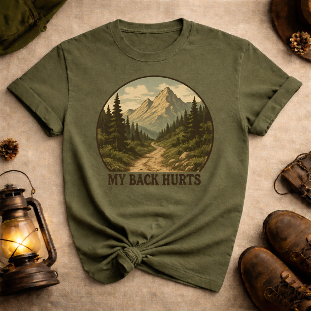 My Back Hurts Flat Lettering T-Shirt