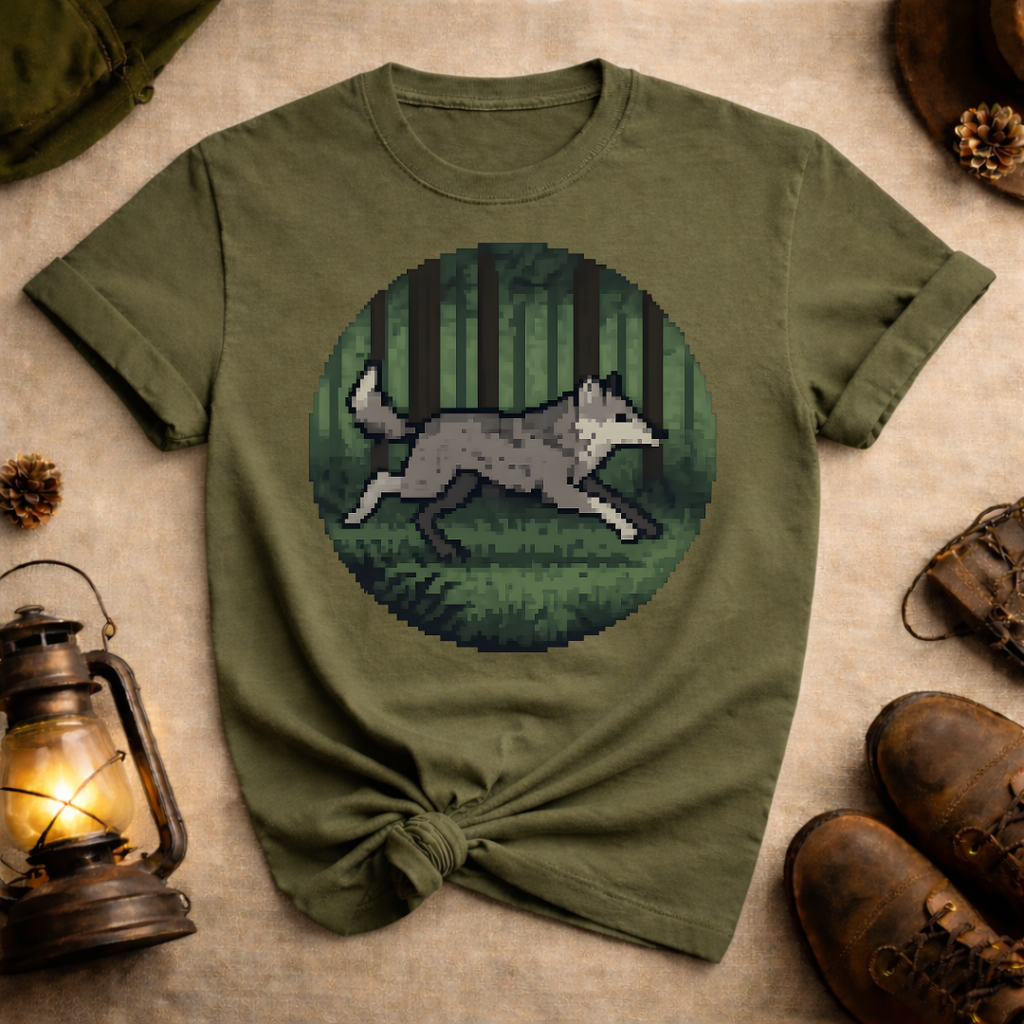 Pixel Art Wolf T-Shirt