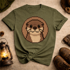 Pixel Art Otter Face T-Shirt