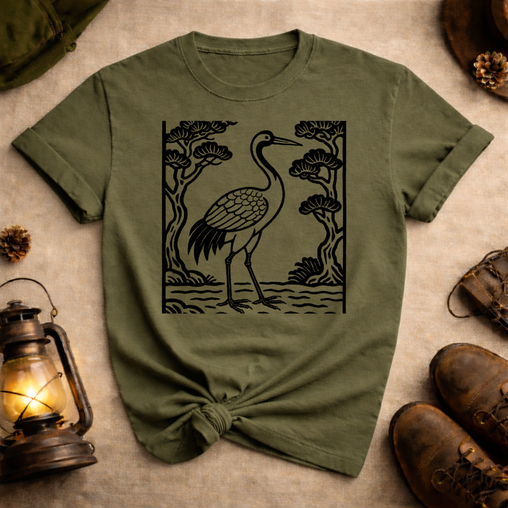 Korean Folk Art Crane 1 T-Shirt