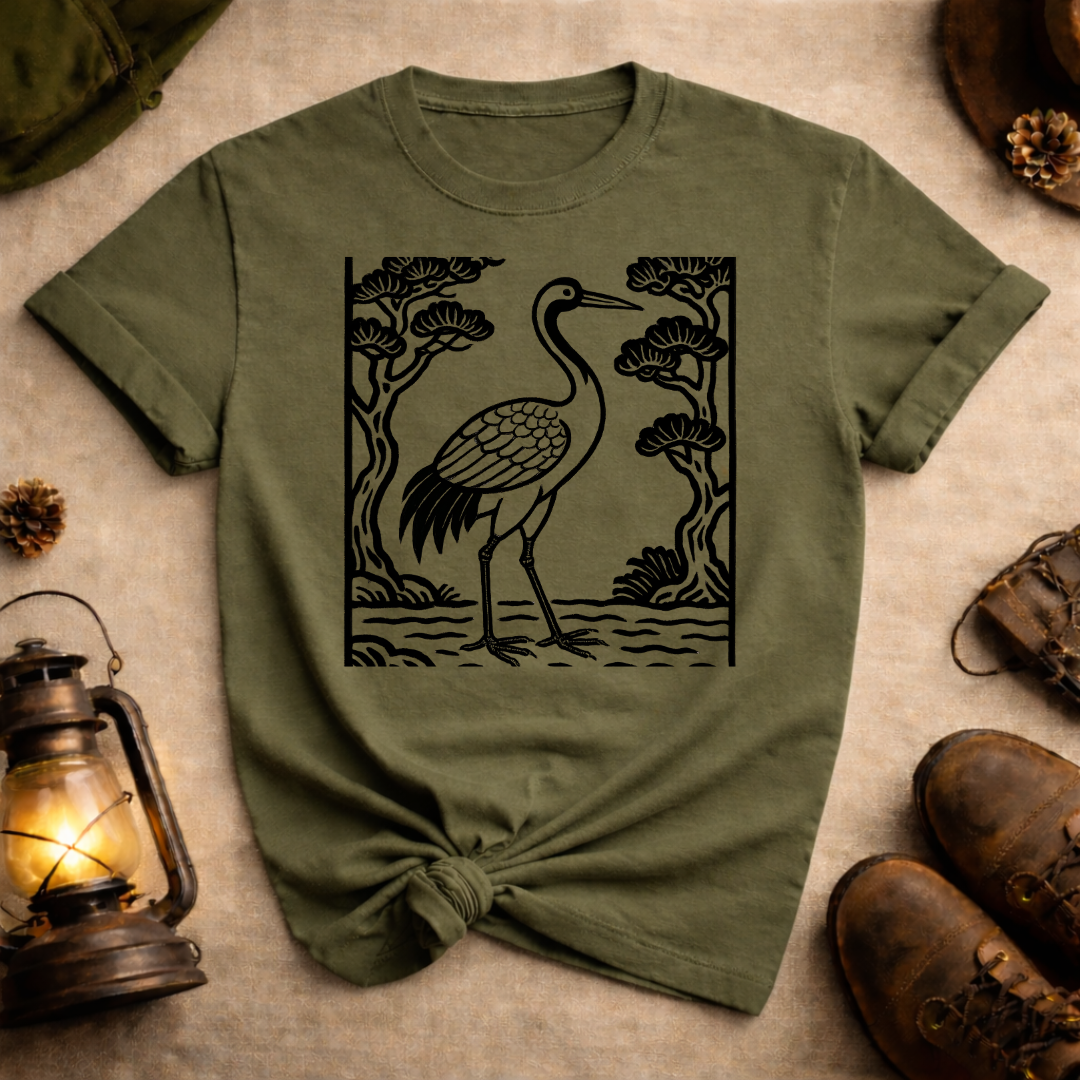 Korean Folk Art Crane 1 T-Shirt