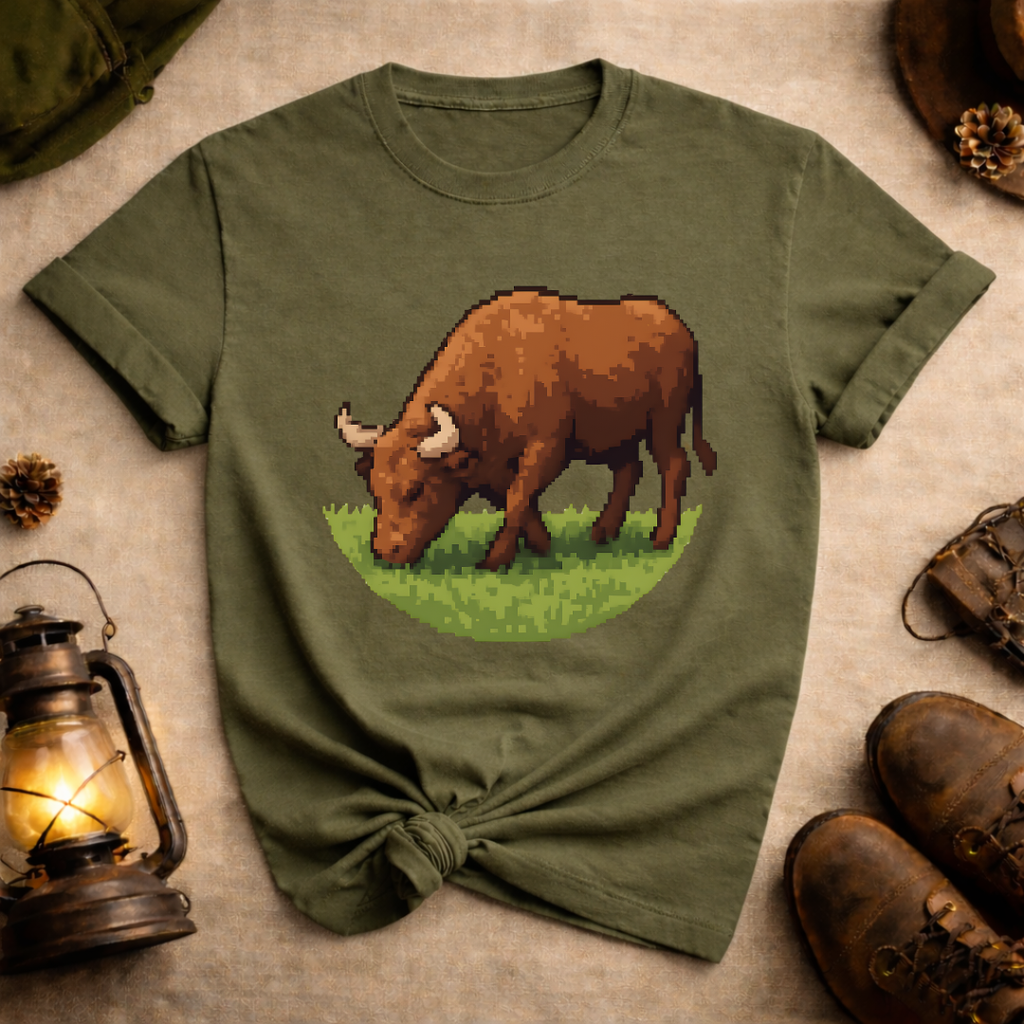 Pixel Art Bull T-Shirt