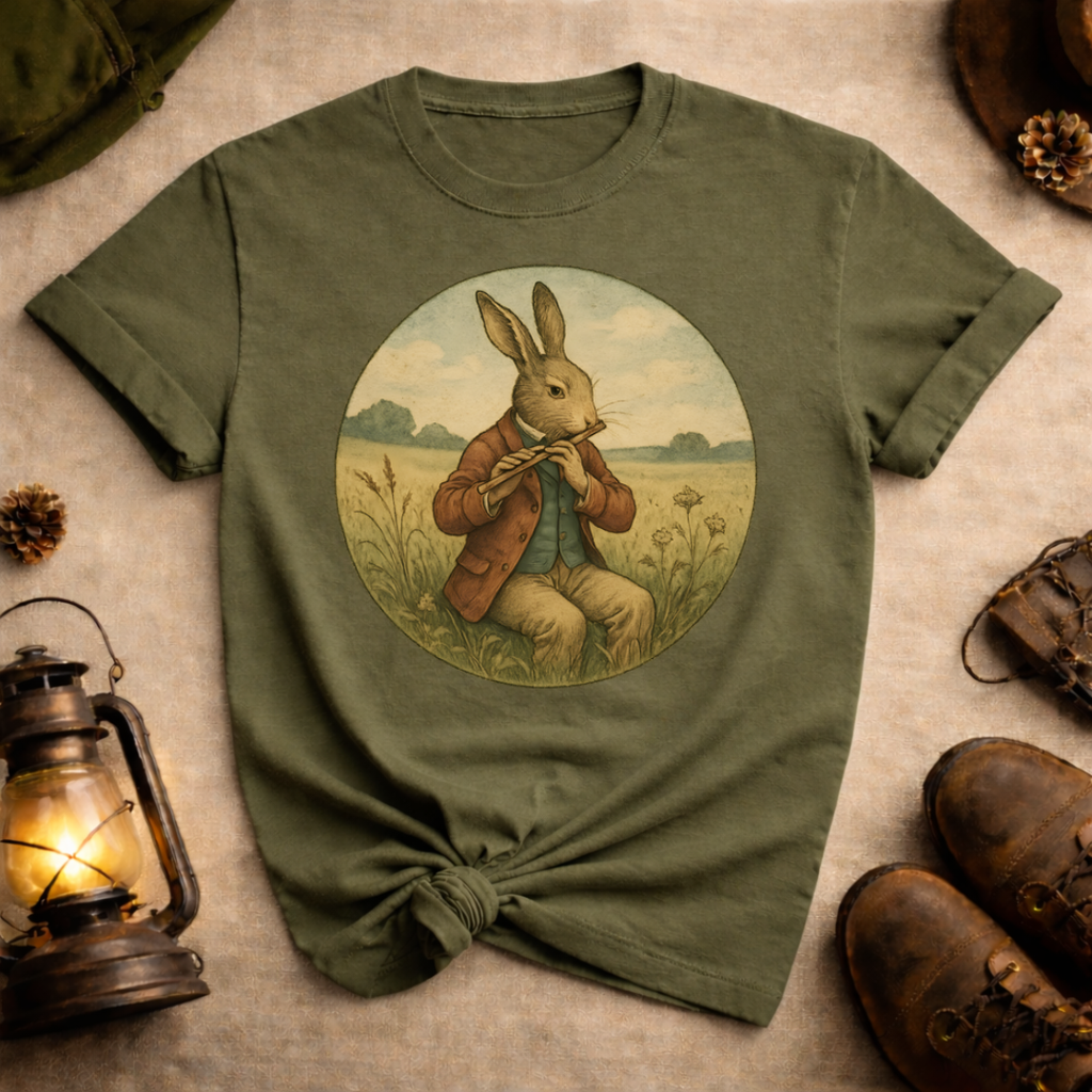 Rabbit Playing Flute T-Shirt