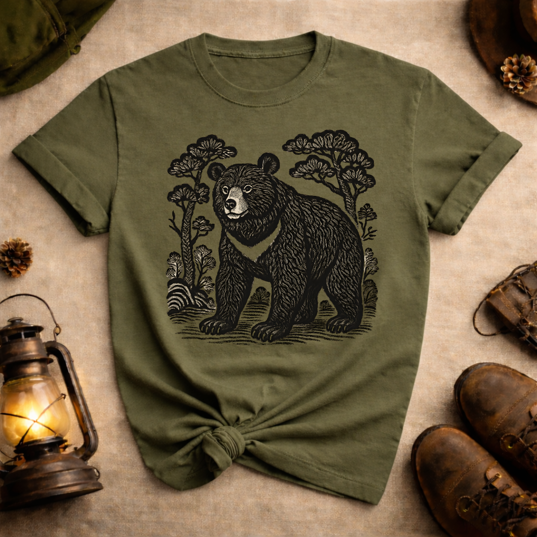 Korean Folk Art Bear T-Shirt