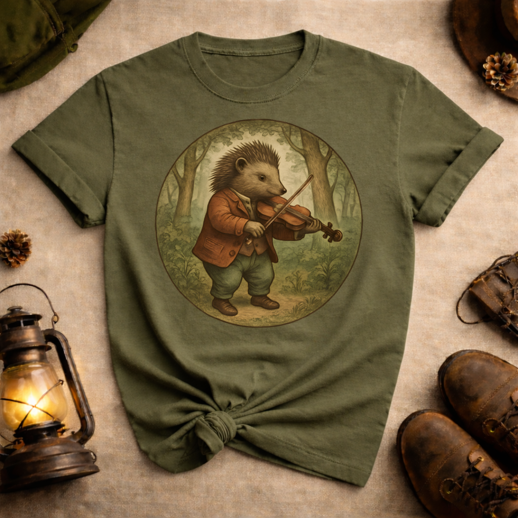 Hedgehog Playing Fiddle T-Shirt