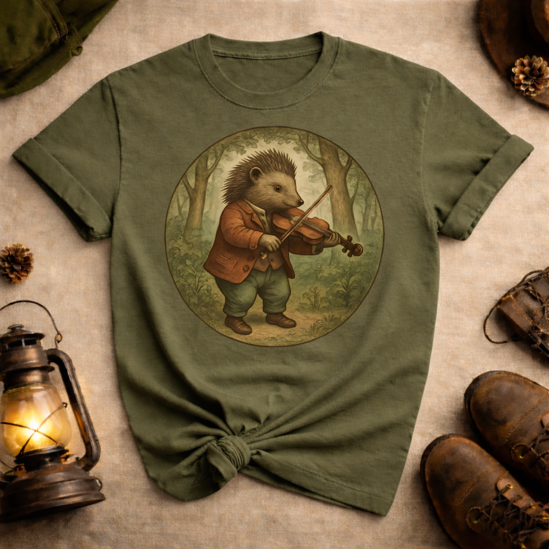 Hedgehog Playing Fiddle T-Shirt